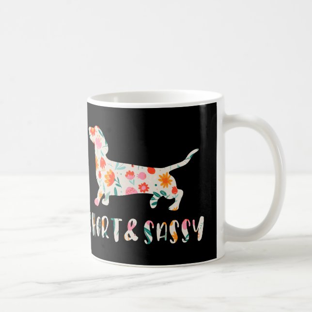 Mug Chien à fleurs court et sassy Dachshund (Droite)