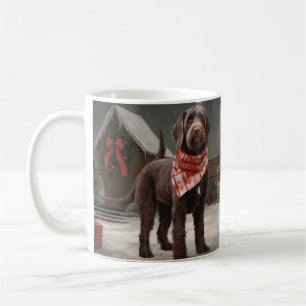 Mug Chien à pointes à poils durs à Noël de neige