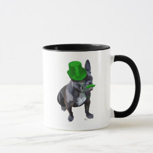 Mug Chien à tête verte avec chapeau et moustache