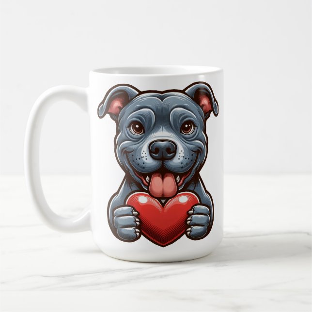 Mug Chien adorable Embrasser le coeur avec une express (Gauche)