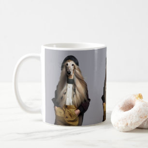 Mug Chien afghan cheveux blonds en pantalon