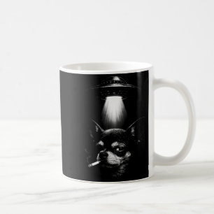 Mug Chien Alien Fumant Un Cigarette Ufo Tee Drôle Chih