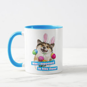 Mug Chien allongé sur des œufs de Pâques
