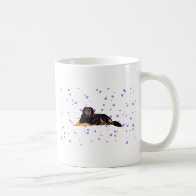 Mug Chien aux Coeurs pourpres en chute (Droite)