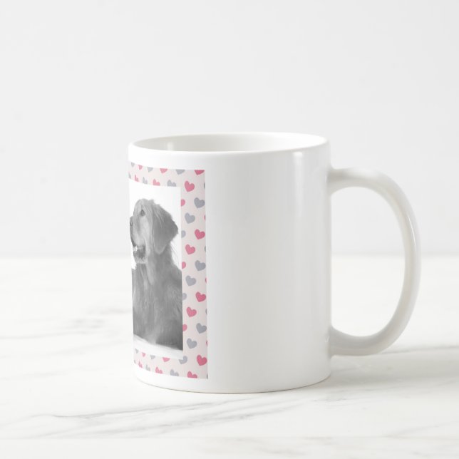 Mug Chien avec de beaux coeurs (Droite)