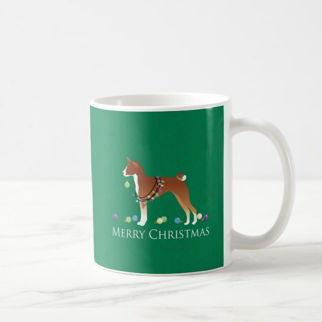 Mug Chien Basenji Joyeux Noël Design (Droite)