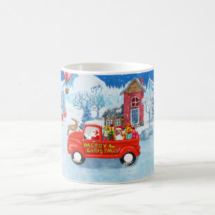 Mug Chien beagle dans la livraison de Noël Camion neig
