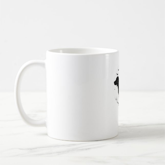 Mug Chien beagle - Silhouette de lune d'Halloween surd (Gauche)