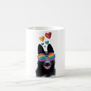 Mug Chien berger allemand avec coeur Saint-Valentin