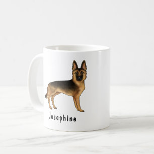 Mug Chien Berger Allemand Noir Et Tan Avec Nom Personn