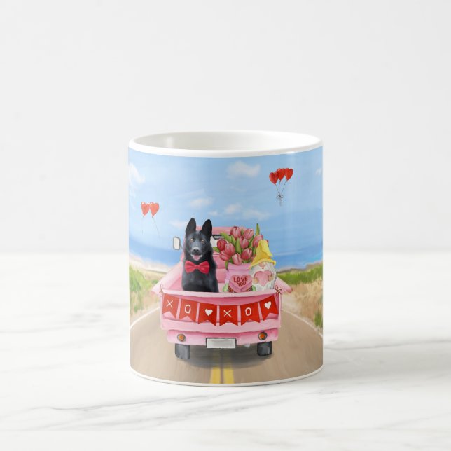 Mug Chien berger allemand Saint Valentin Coeurs de cam (Centre)