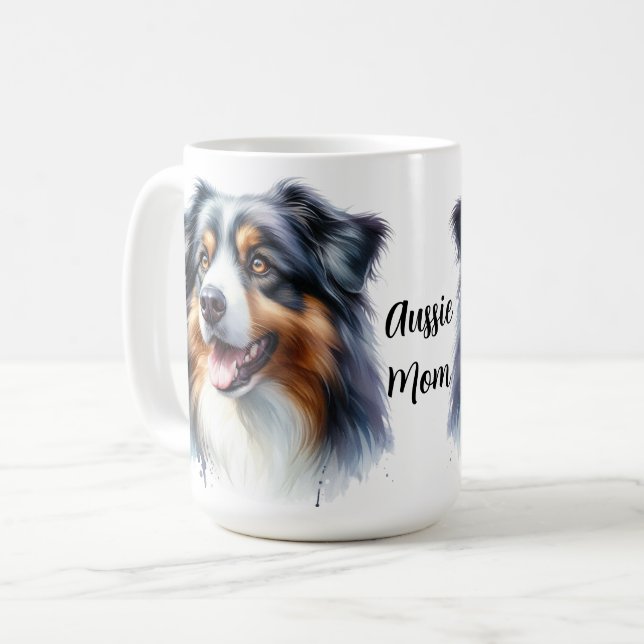 Mug Chien berger australien de trois couleurs (Devant gauche)