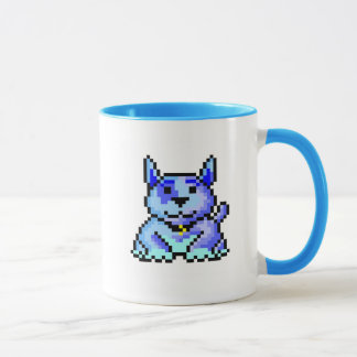 Mug Chien bleu frais de pixel