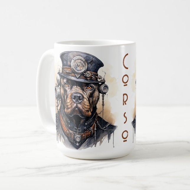 Mug Chien Cane Corso Steampunk (Devant gauche)