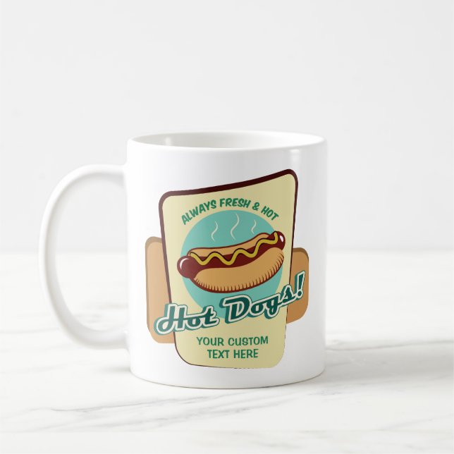 Mug Chien chaud de texte personnalisé (Gauche)