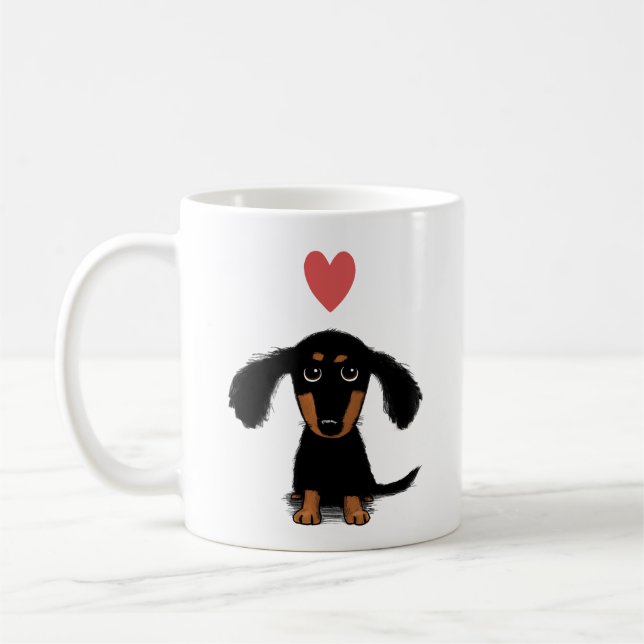 Mug Chien chiot mignon Dachshund avec coeur Saint-Vale (Gauche)