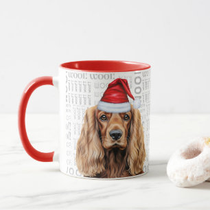 Mug Chien Cocker Spaniel Santa Woof Noël