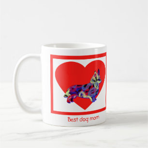 Mug Chien Corgi Gallois Rouge Coeur de la Saint-Valent