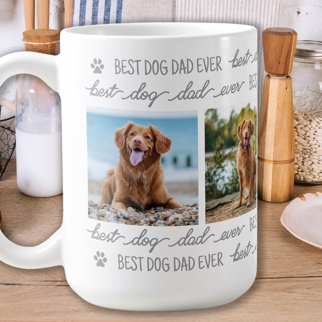 Mug CHIEN DAD Personnalisé Animaux 4 Photo Collage (Créateur téléchargé)