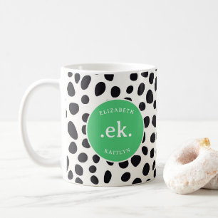 Mug Chien dalmate Abstrait Motif Monogramme vert