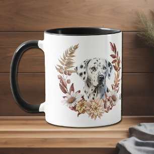 Mug Chien dalmate couronne d'automne