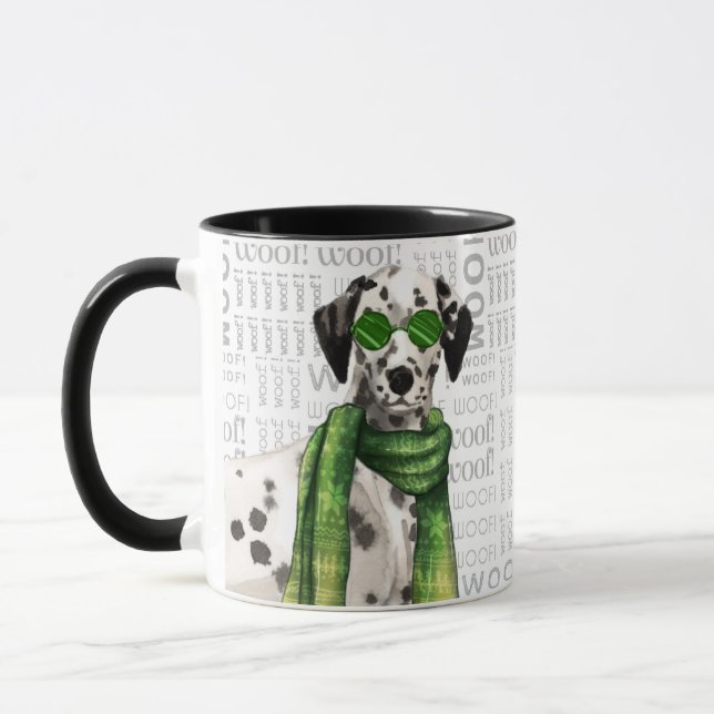 Mug Chien dalmate de Noël élégant (Gauche)