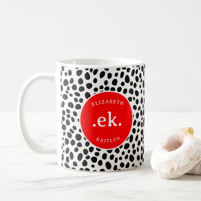 Mug Chien dalmate Motif Abstrait RedMonogram (Avec donut)