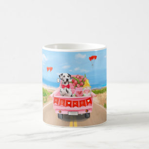 Mug Chien dalmate Saint Valentin Coeurs de Camion