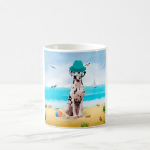 Mug Chien Dalmation sur la plage