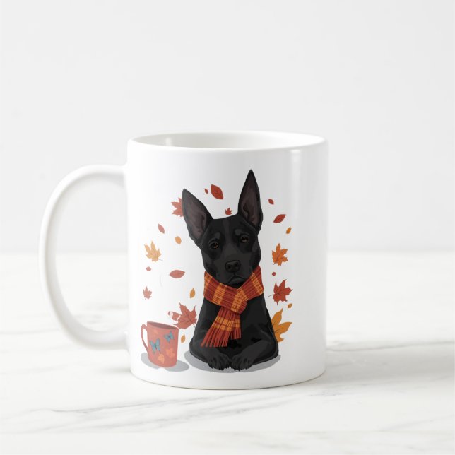 Mug Chien d'automne avec écharpe (Gauche)