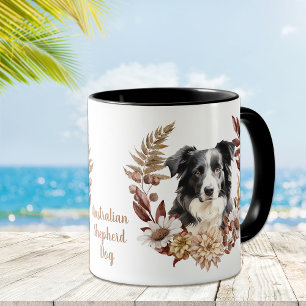 Mug Chien d'automne blanc noir australien