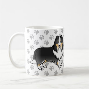Mug Chien de berger des Shetland tricolore Dessin anim