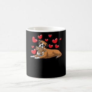 Mug Chien de boxe avec animal en peluche et coeurs