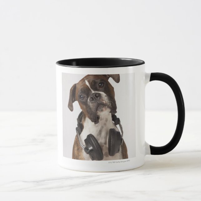 Mug chien de boxeur avec des écouteurs (Droite)