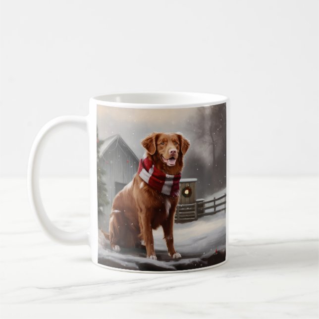 Mug Chien de canard de la Nouvelle-Écosse en Noël de n (Gauche)
