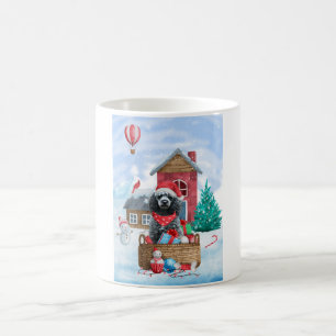 Mug Chien de caniche dans la neige Maison de chien de 