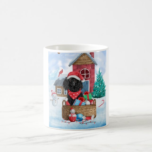 Mug Chien de caniche dans la neige Maison de chien de  (Centre)