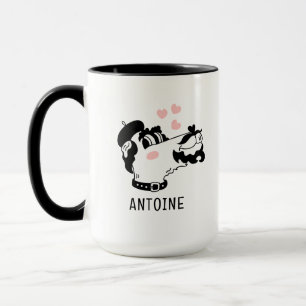 Mug Chien de caniche français portant un Beret Nom per