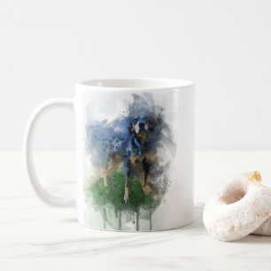 Mug Chien de Catahoula léopard bleu dans une boue d'aq