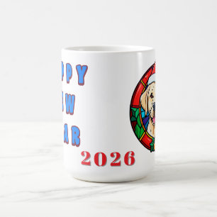 Mug Chien de dessin animé avec chapeau de Père Noël fe