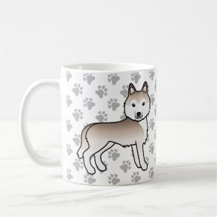 Mug Chien de dessin animé husky sibérien rouge clair e
