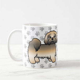 Mug Chien de dessin animé mignon Lhasa Apso Sable Doré