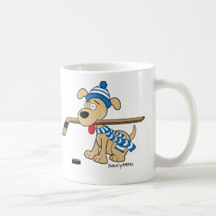 Mug Chien de hockey sur caricature
