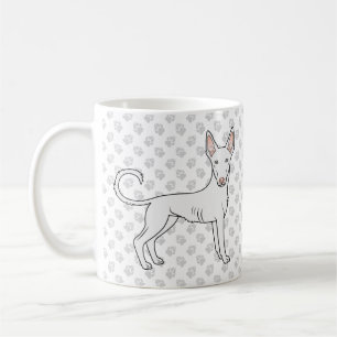 Mug Chien de Ibizan Blanc à Poil Lisse Dessin Animé &