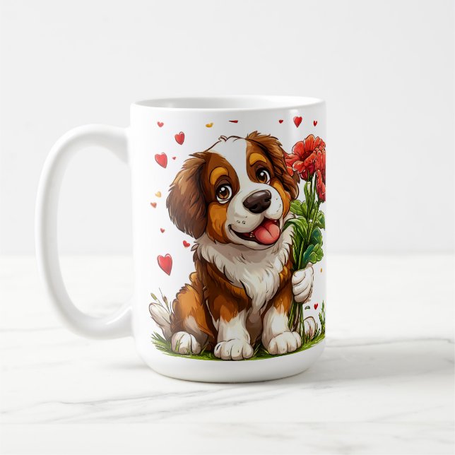 Mug Chien de la Saint-Valentin (Gauche)