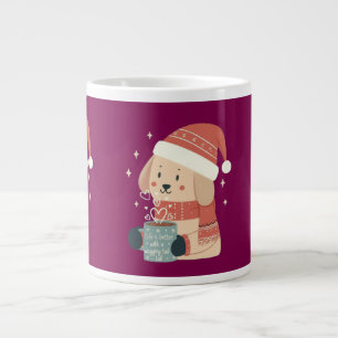Mug Chien de Noël Bonnet Écharpe Pastel - Life is
