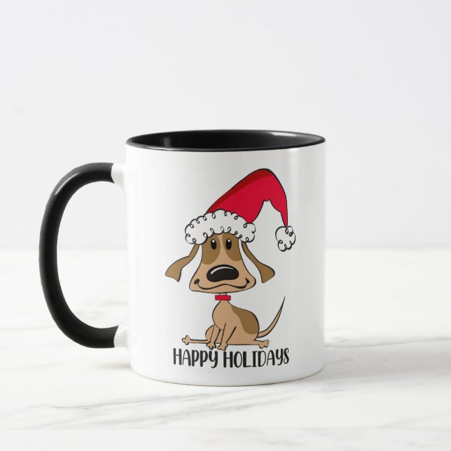 Mug Chien de Noël festif (Gauche)