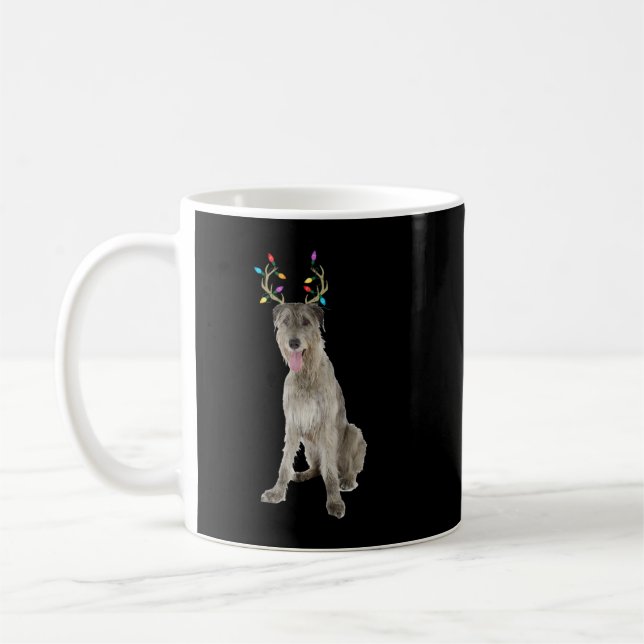 Mug Chien de Noël irlandais Wolfhound Reindeer (Gauche)