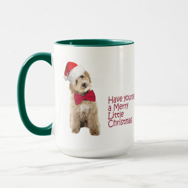 Mug Chien de Noël Santa Doodle (Gauche)