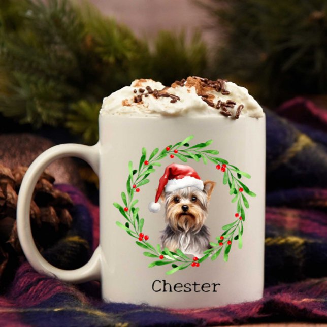 Mug Chien de Noël Yorkie Yorkshire Terrier Fêtes (Créateur téléchargé)